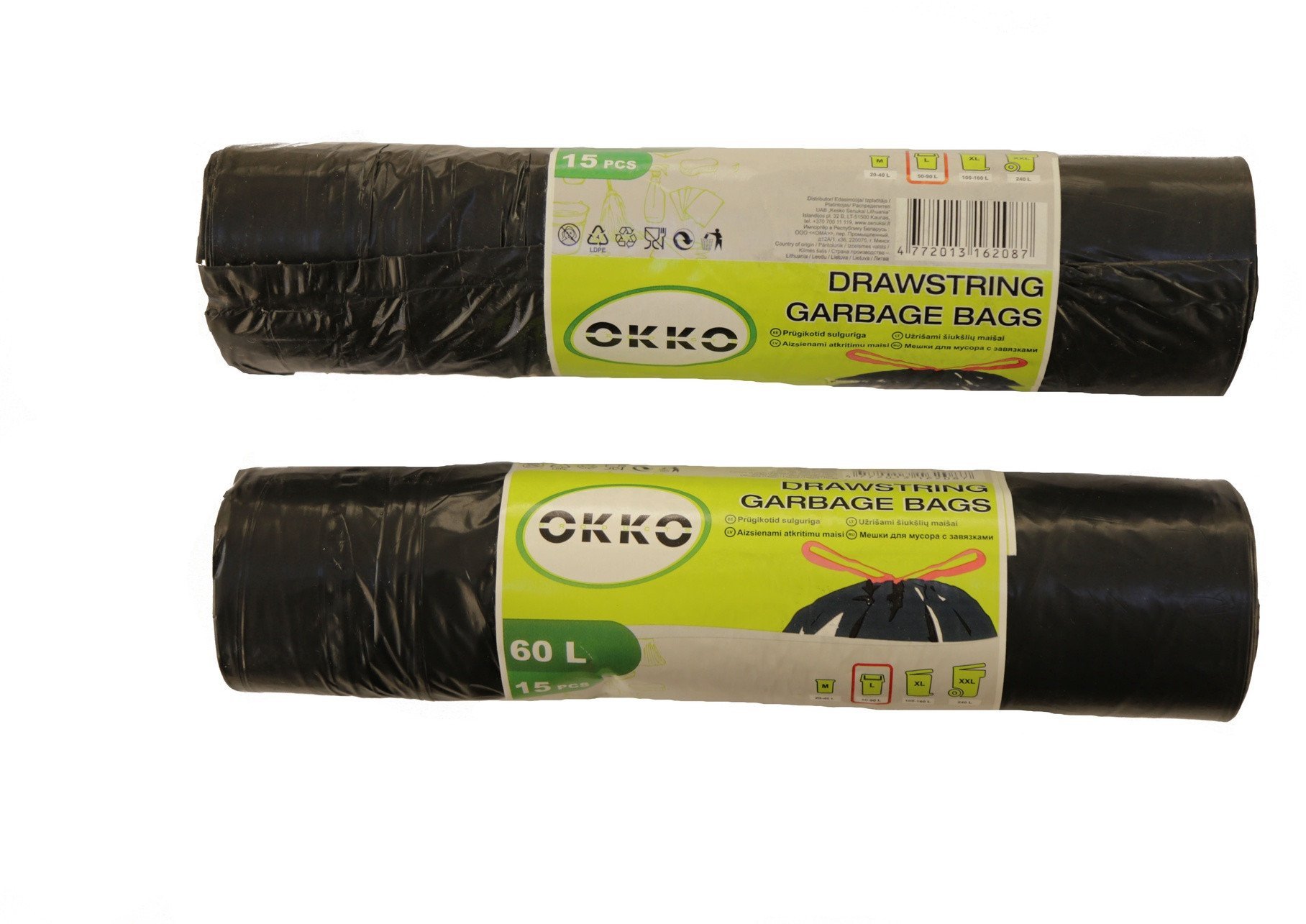GARBAGE BAGS OKKO DS 60L 15PCS