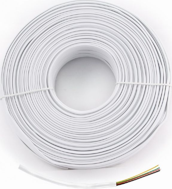 Activejet KABEL TELEFONICZNY 4-ŻYŁY PŁASKI 100M SZARY