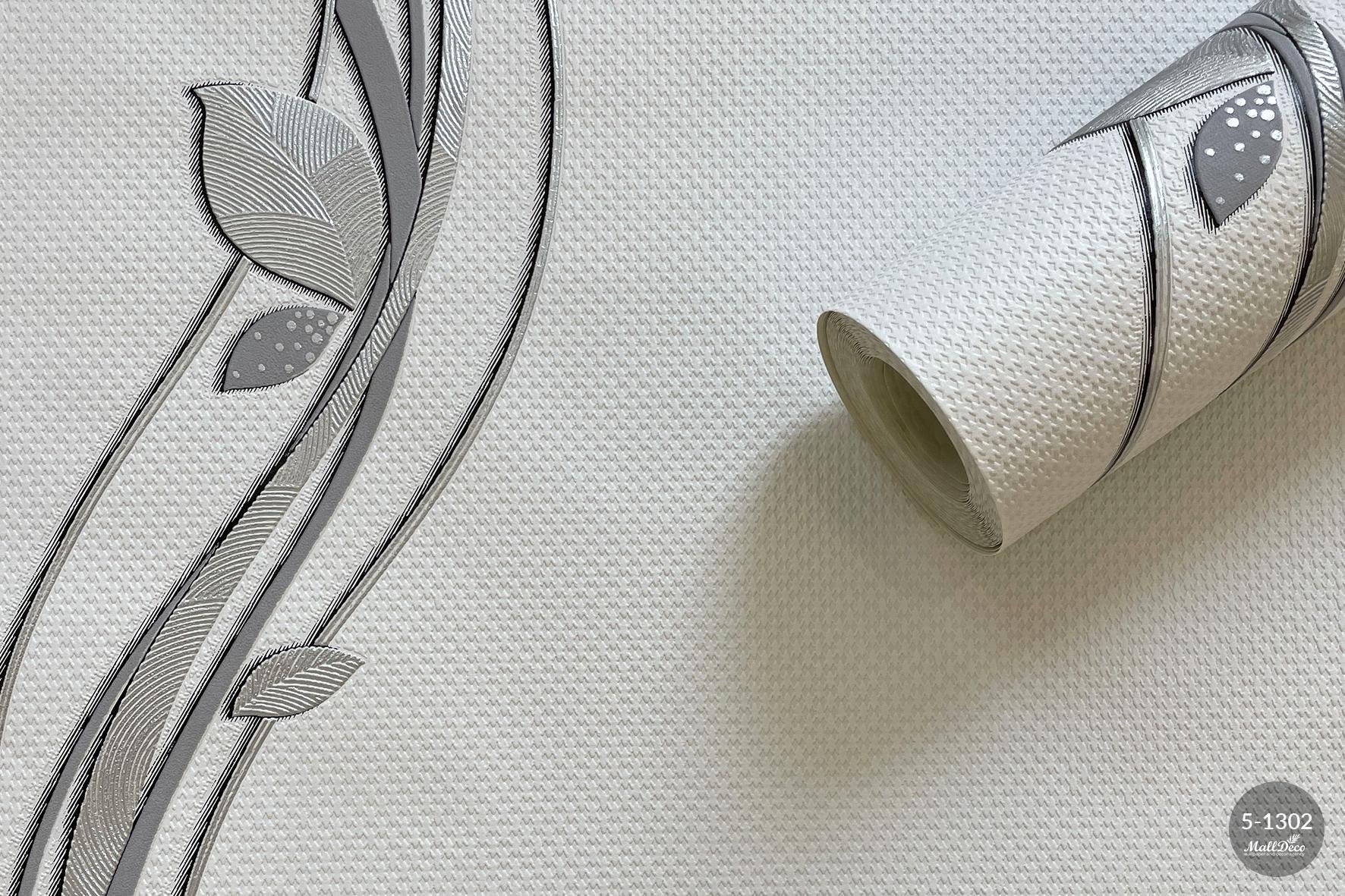 MallDeco TAPETA WINYLOWA MODEL AMRITA SZARA