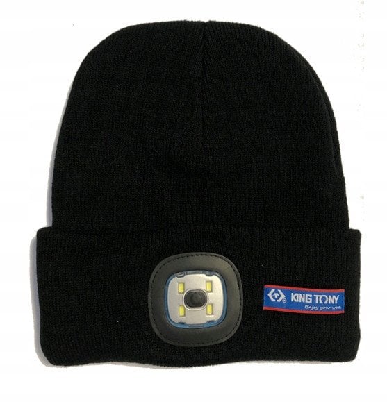 KING TONY CZAPKA ZIMOWA Z LOGO I LATARKĄ LED 1.7W 170LM