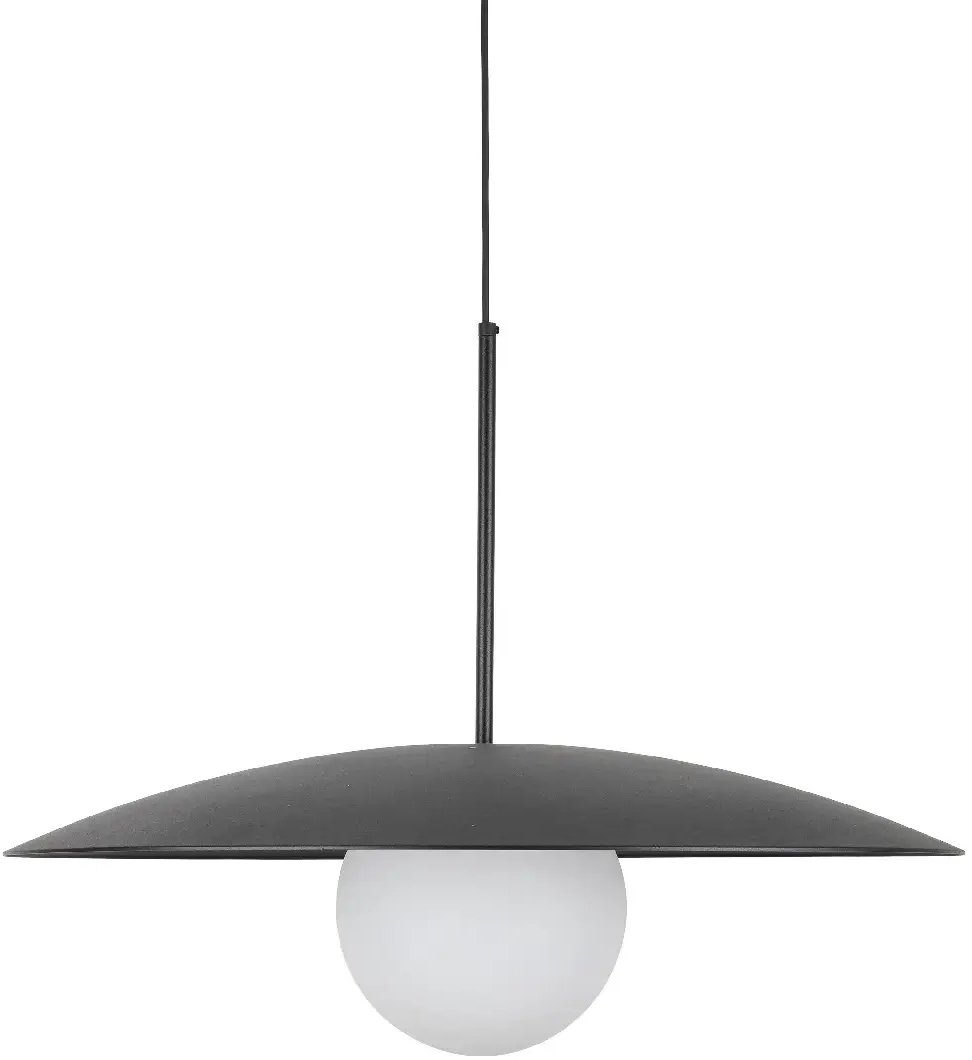 Lampa wisząca TK Lighting Jadalniana lampa zwisająca Slate 10637 mleczna kula czarna