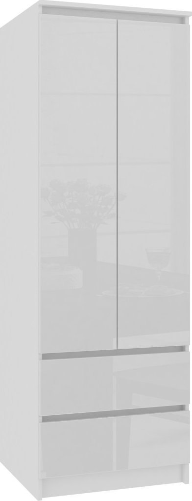 Fabryka Mebli Akord SZAFA STAR S 60 cm 2 DRZWI 2 SZUFLADY BIAŁA / BIAŁY POŁYSK