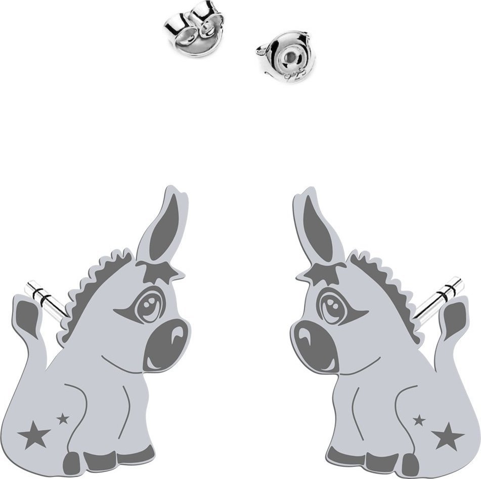 MEJK Jewellery Kolczyki Srebrne z Osłem