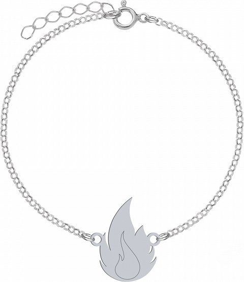 Radziszewska Jewellery Bransoletka Srebrna na Kostkę Płomień 925 Ankier Prezent GRAWER GRATIS