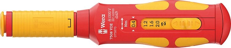 Wera Rękojeść dynamometryczna 0,4-2 Nm izolowana Safe-Torque 7508 Kraftform SPEED