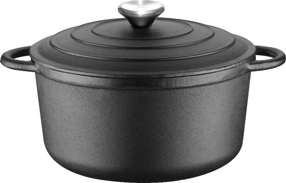 KRISBERG Garnek żeliwny 28 cm brytfanna okrągła 6.5 L ciężki na indukcję gaz Krisberg KR 2574