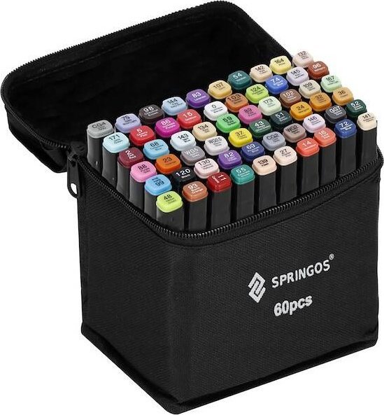 Springos Pisaki alkoholowe 60 szt. markery dwustronne flamastry UNIWERSALNY