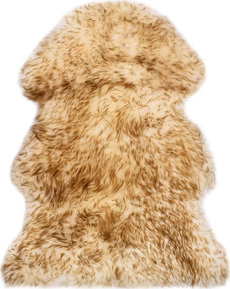 vidaXL Dywanik ze skóry owczej, 60 x 90 cm, brązowy melanż