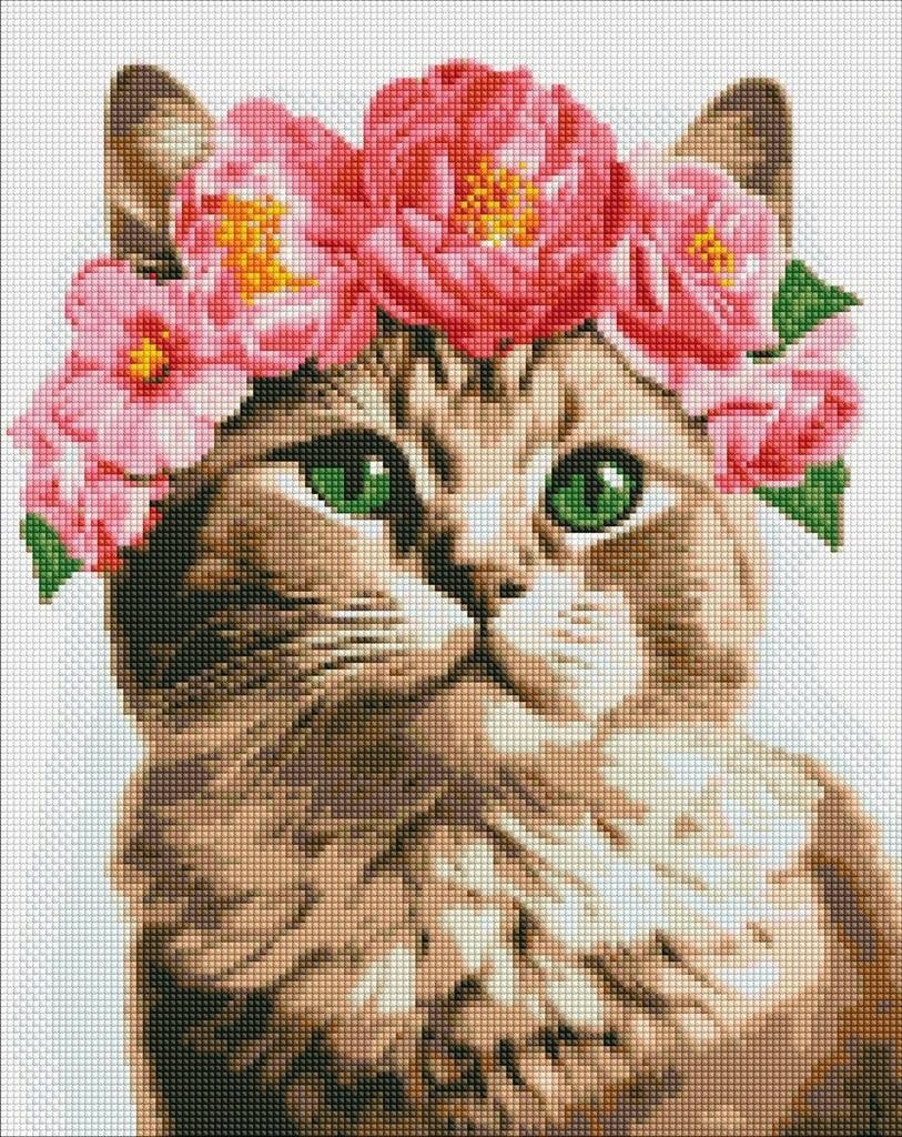 Ideyka Diamentowa mozaika IDEYKA, 40x50 cm, wyrafinowana kotka, 1 szt.