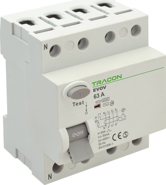 Tracon Electric Wyłącznik różnicowoprądowy 63A 4P 30mA AC VOV4P6303