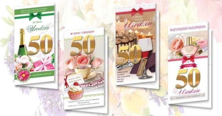 Karnet DL De Lux Urodziny 50 (10szt)