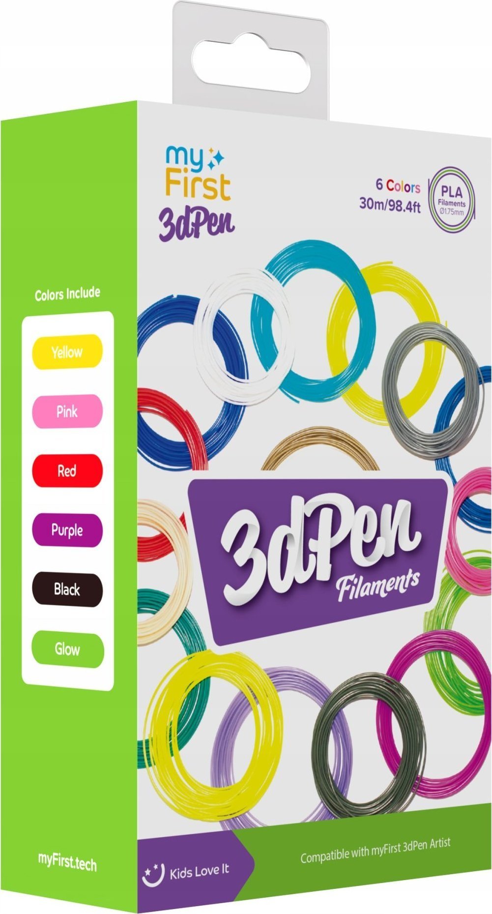 Wkłady Filamenty 6x 5m Filament do Długopis 3D PEN Artis MyFirst PLA 1.75mm / Ciepłe kolory / FP8001AC-WC01
