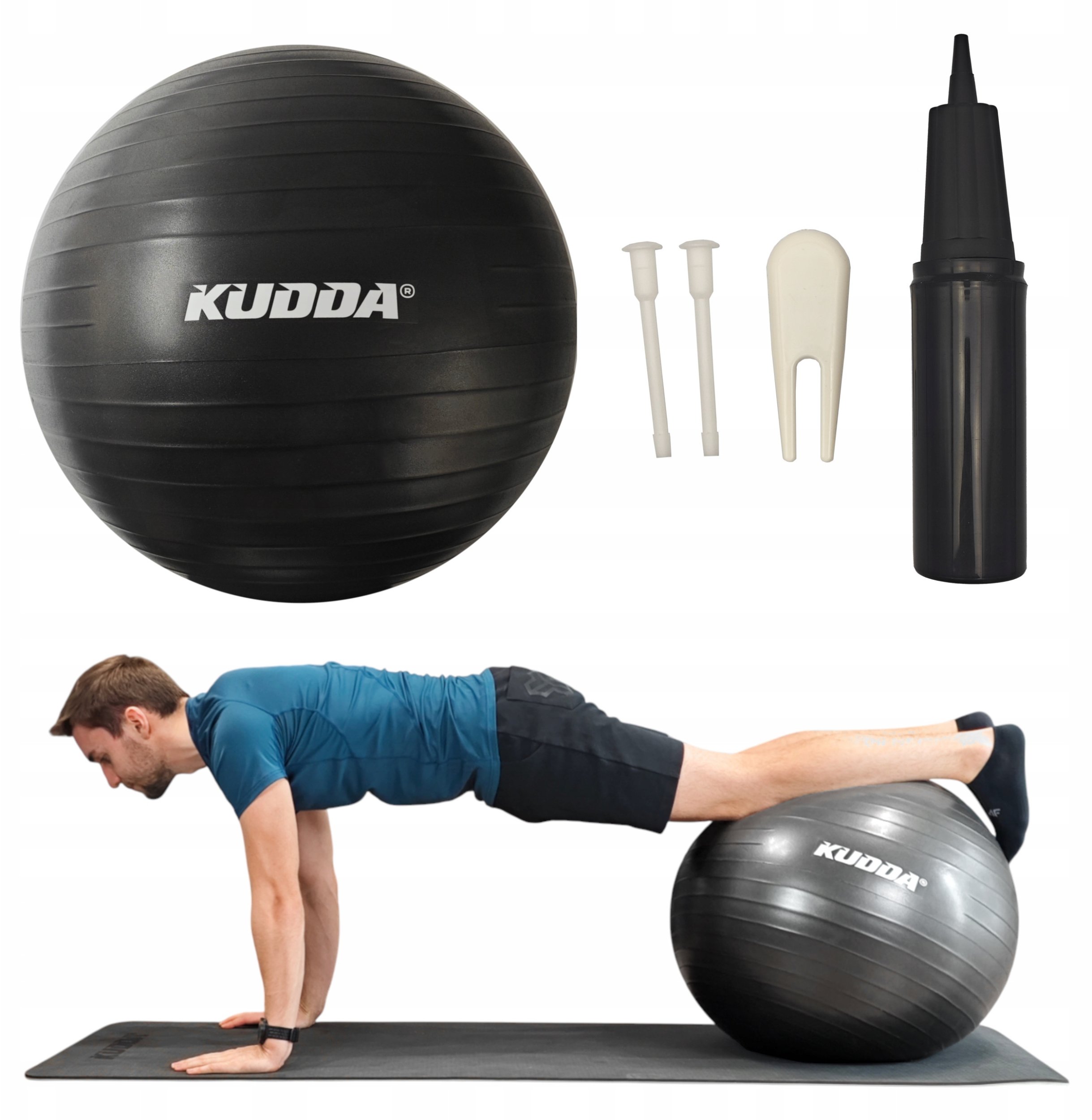 PIŁKA GIMNASTYCZNA REHABILITACYJNA TRENING FITNESS DUŻA 65 CM Z POMPKĄ