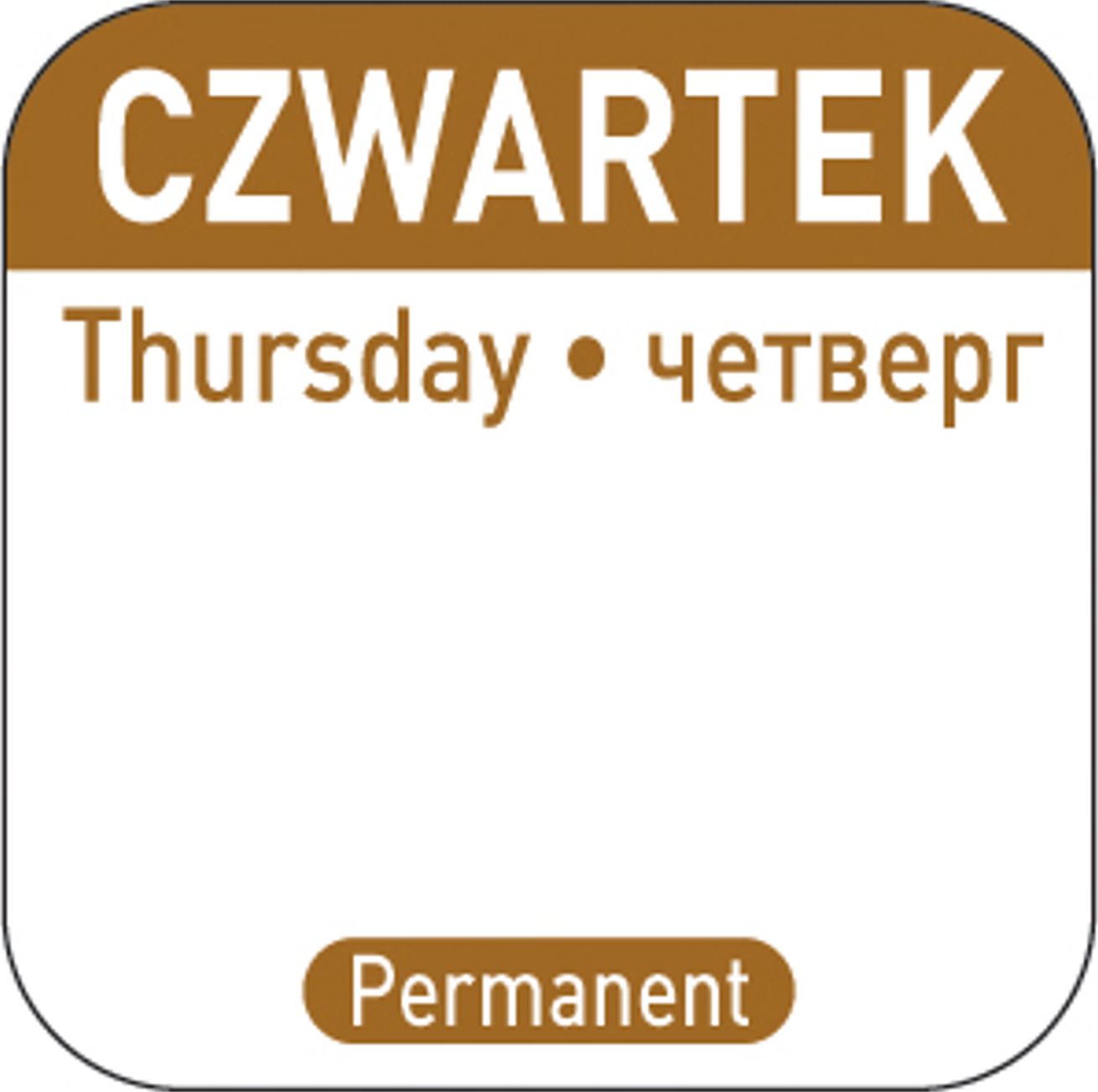 Hendi Naklejki food safety na pojemniki wielokrotnego użytku Czwartek PL RU EN 1000 szt. Hendi 850107 Naklejki food safety na pojemniki wielokrotnego