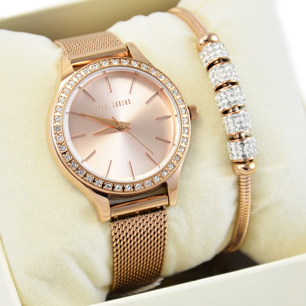 Zestaw damski zegarek damski Paul Lorens VANESSA 10482B2-4D2 + bransoletka