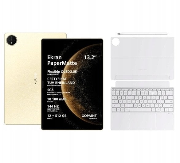 Huawei MatePad Pro 13,2" 12/512GB PaperMatte złoty + klawiatura + rysik
