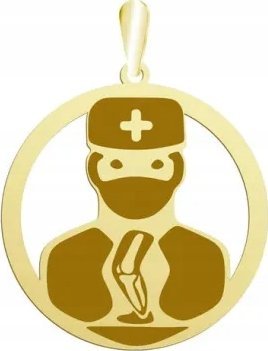 Radziszewska Jewellery Zawieszka Pozłacana Lekarz Ortopeda GRAWER