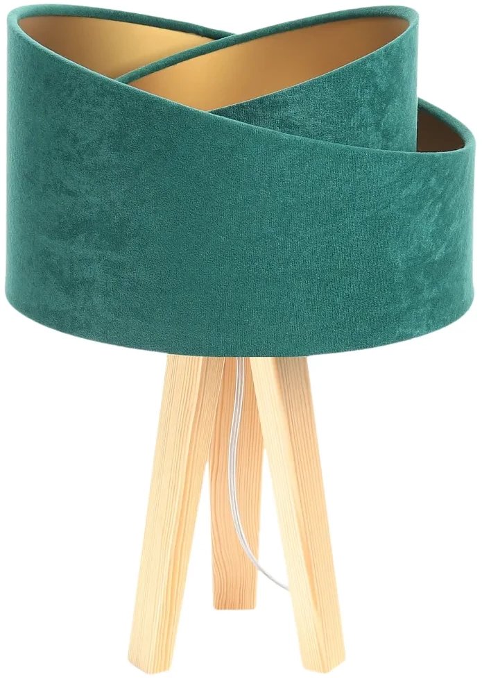 Lampa stołowa GEMSTONE zielona/złota/sosna BPS KONCEPT