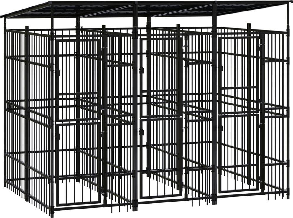 vidaXL vidaXL Kojec zewnętrzny dla psów, z zadaszeniem, stalowy, 5,53 m