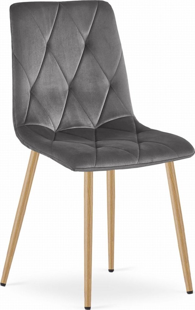 Leobert Krzesło LIBRA - ciemny szary aksamit / nogi kolor drewna x 1