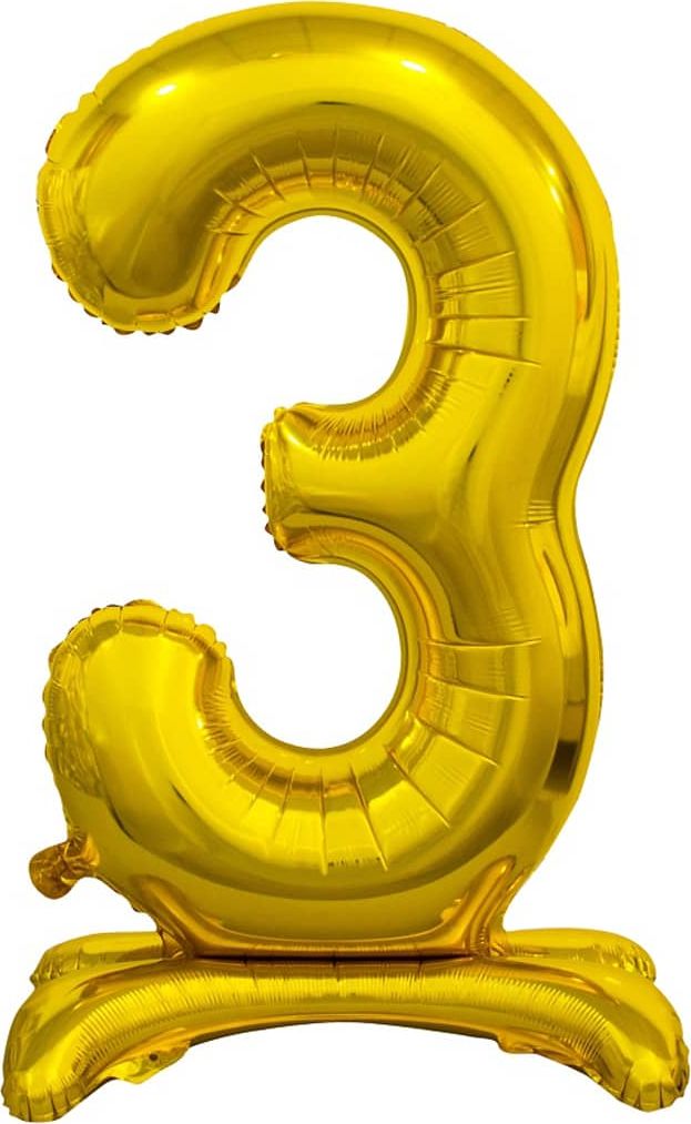 GoDan Balon foliowy cyfra 3 złota - 74 cm uniwersalny