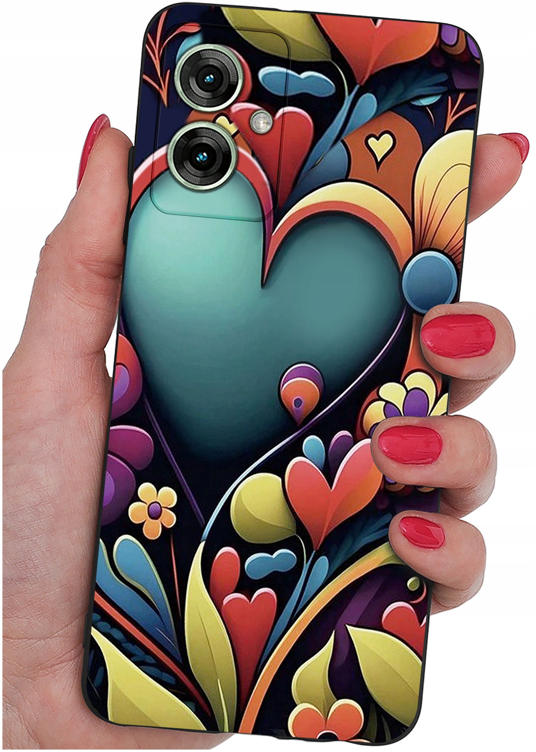 krainaGSM Etui do Motorola Moto G55 5G wzory | SILIKONOWE MATT CASE + SZKŁO 9H