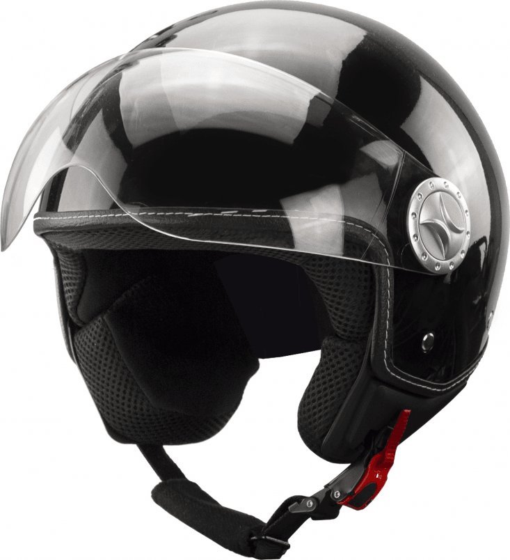 Bili Bike Kask na skuter motocyklowy otwarty BB 592 S czarny połysk