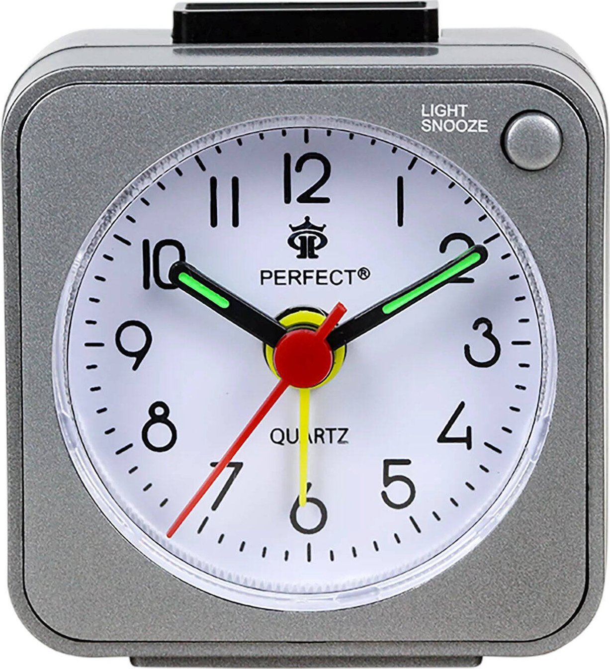 Perfect Budzik Perfect BB05508 szary mały 5,7 cm podświetlenie drzemka .