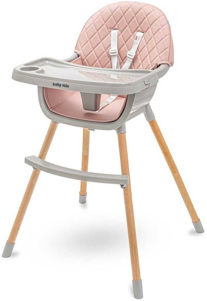 Krzesełko do karmienia Freja wooden dusty pink