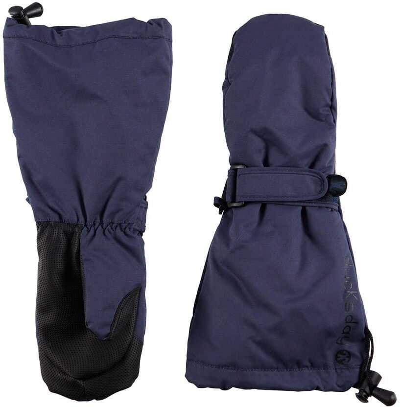 Granatowe nieprzemakalne rękawiczki zimowe dla dzieci, Blue 2, L (6-8 lat)