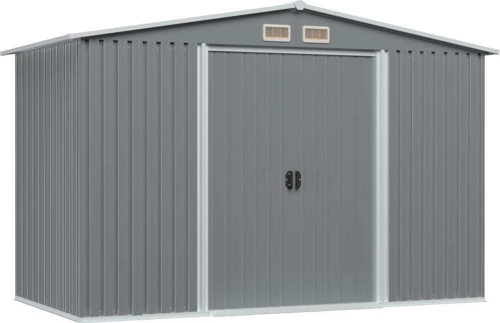 vidaXL Szopa ogrodowa, antracytowa, stalowa, 257 x 205 x 178 cm