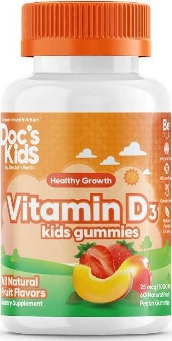 DOCTORS BEST Witamina D3 Żelki dla dzieci Vitamin D3 kids gummies 60 szt Doctor's Best