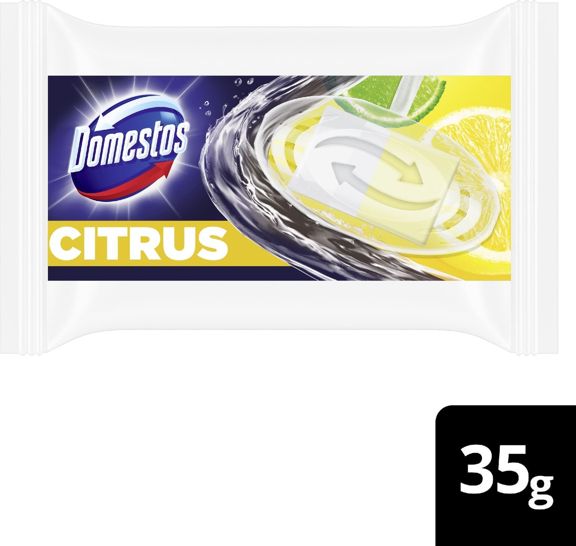 Unilever DOMESTOS Power Citrus Kostka zapachowa do WC 3w1 - zapas 35 g
