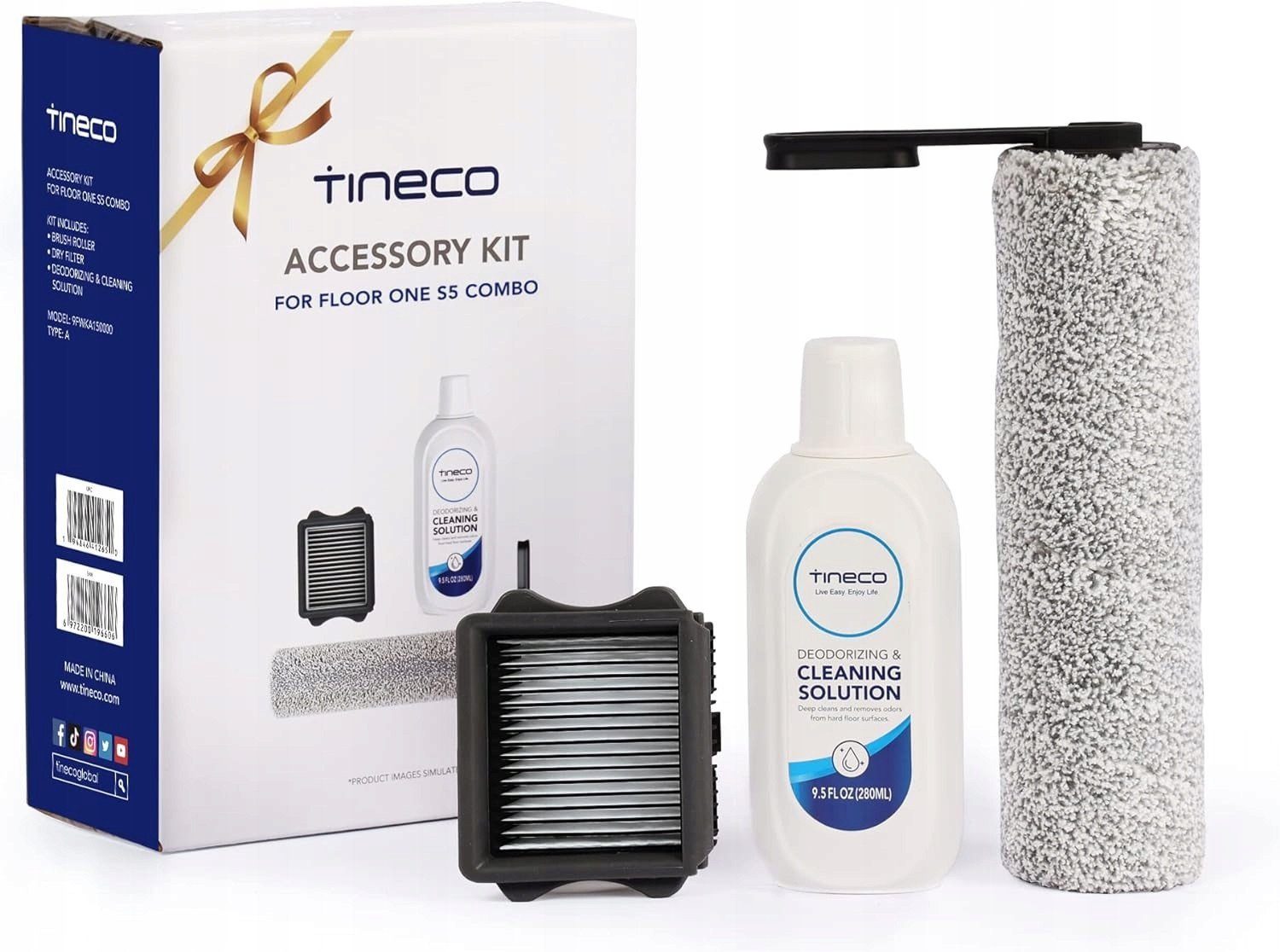 TINECO S5 Combo priežiūros rinkinys su valikliu, voleliu ir HEPA filtru