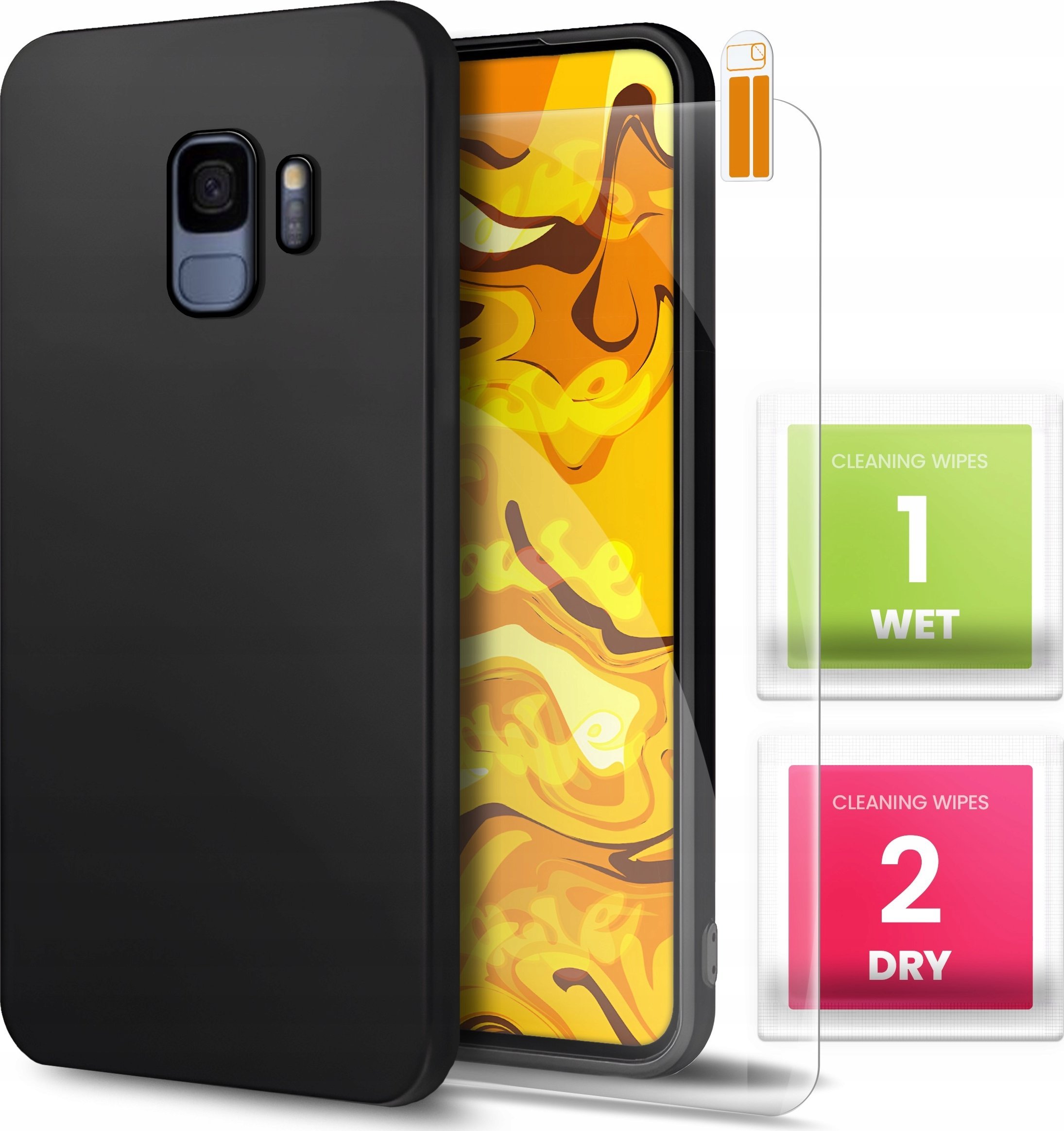 Hello Case Etui do Samsung Galaxy S9 (Czarne, Matowe, Obudowa Slim, Silikon)