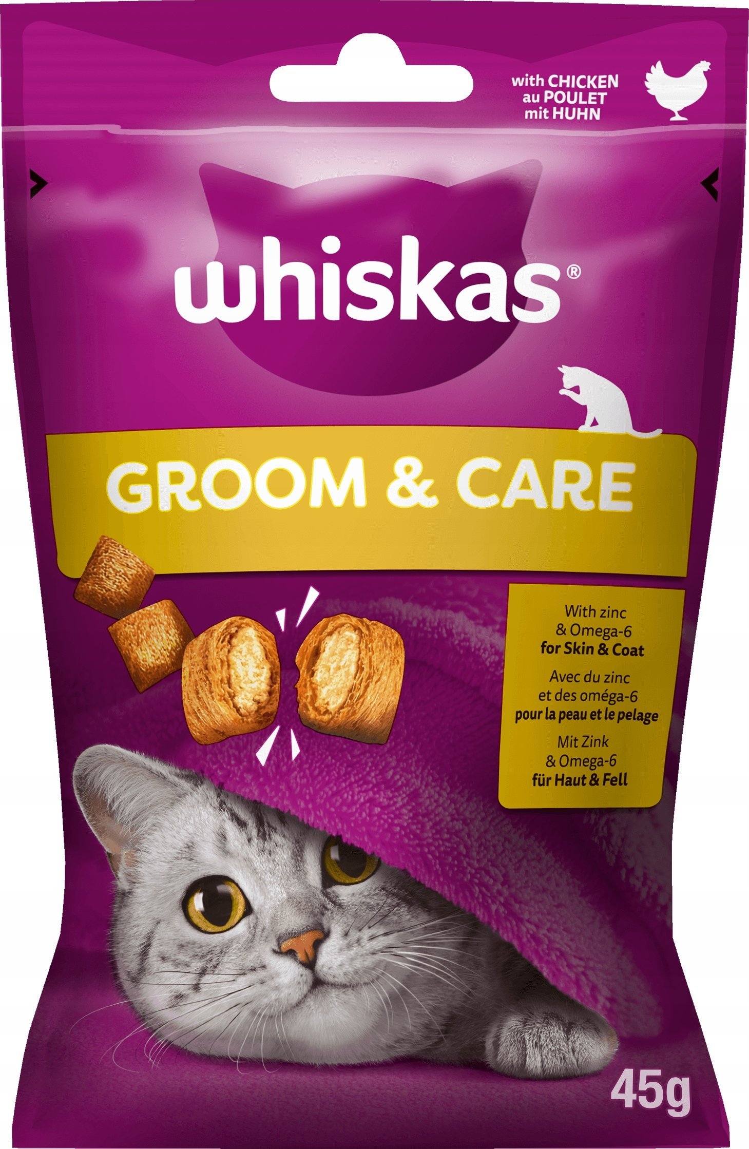 Whiskas WHISKAS Zdrowy Blask 45g - przysmak dla kota, z kurczakiem