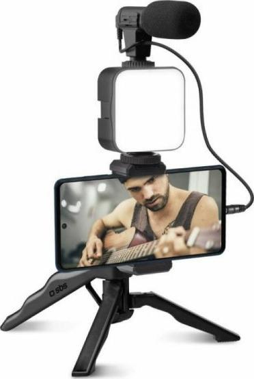 Statyw SBS Mobile SBS Tripod bezprzewodowy ze swiatlem LED i mikrofonem