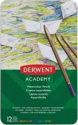 Derwent Kredki akwarelowe Derwent pud metal 12