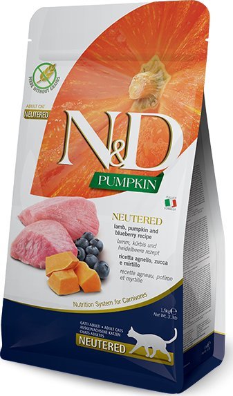 Farmina FARMINA N&D Pumpkin Feline Lamb & Blueberry Neutered Adult 300g