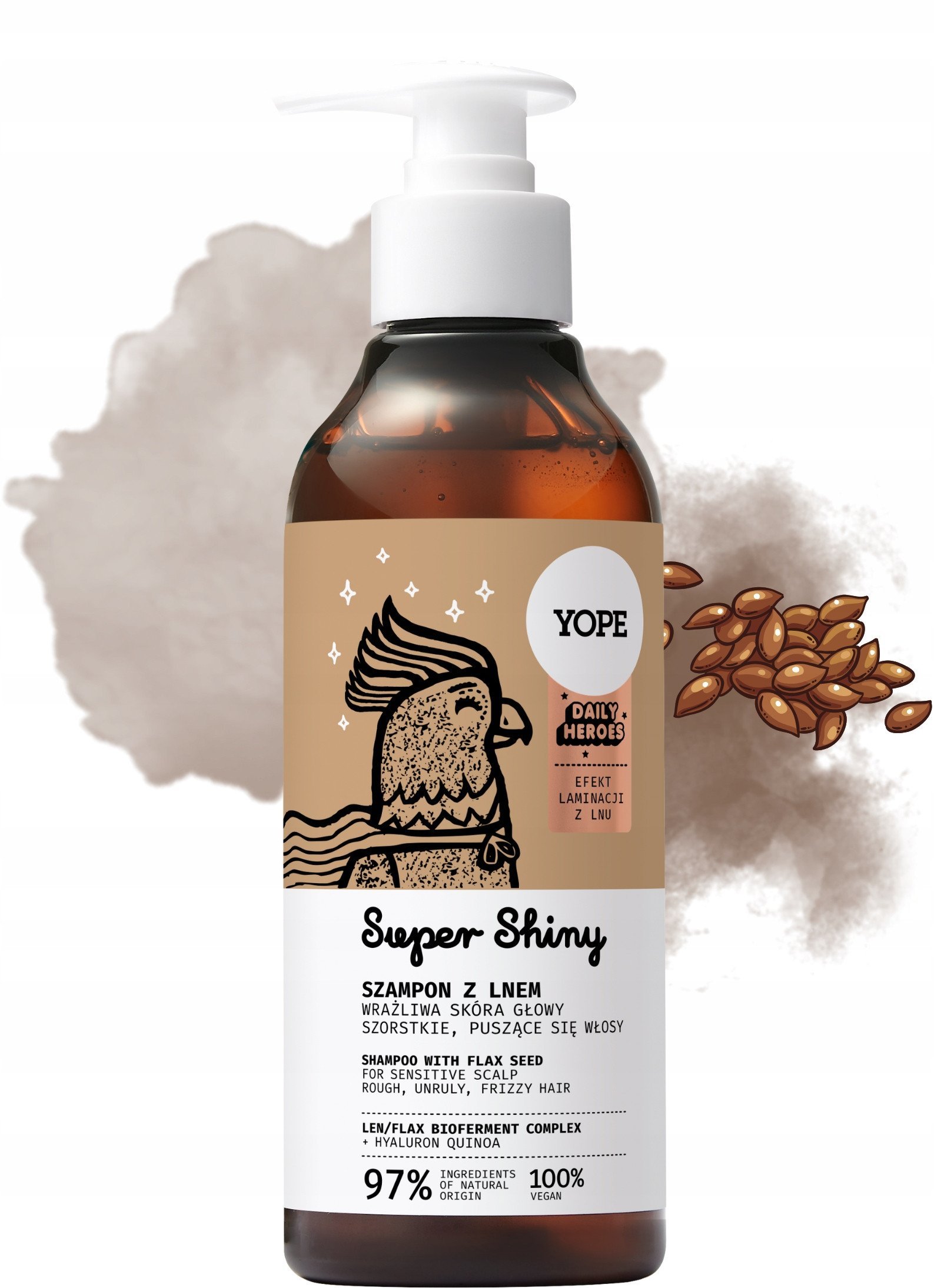 YOPE_Daily Heroes Super Shiny szampon do włosów z lnem 300ml