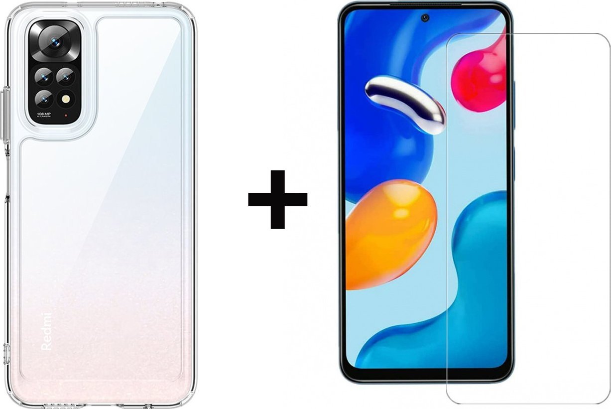 Braders Etui Braders z żelową ramką + Szkło Ochronne do Xiaomi Redmi Note 11