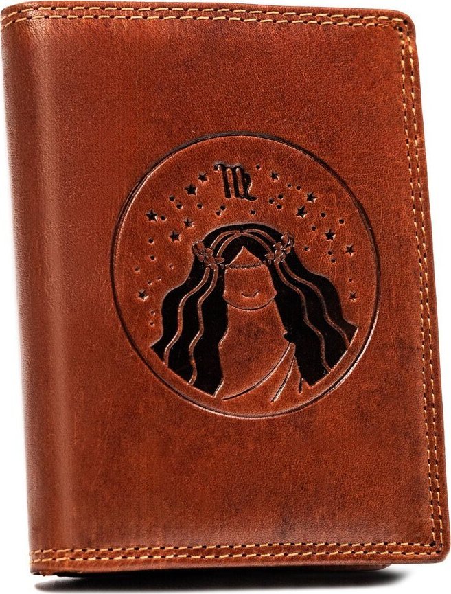 Peterson Duży, skórzany portfel męski z wytłoczonym znakiem zodiaku - Peterson NoSize