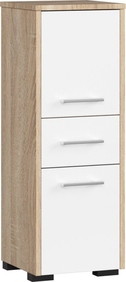 Fabryka Mebli Akord SZAFKA - SŁUPEK REGAŁ ŁAZIENKOWY FIN 2D 1SZ DĄB SONOMA / BIAŁA