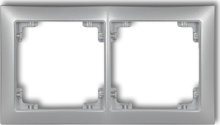 Karlik Ramka uniwersalna podwójna z tworzywa Deco Soft srebrny metalik (7DRSO-2)