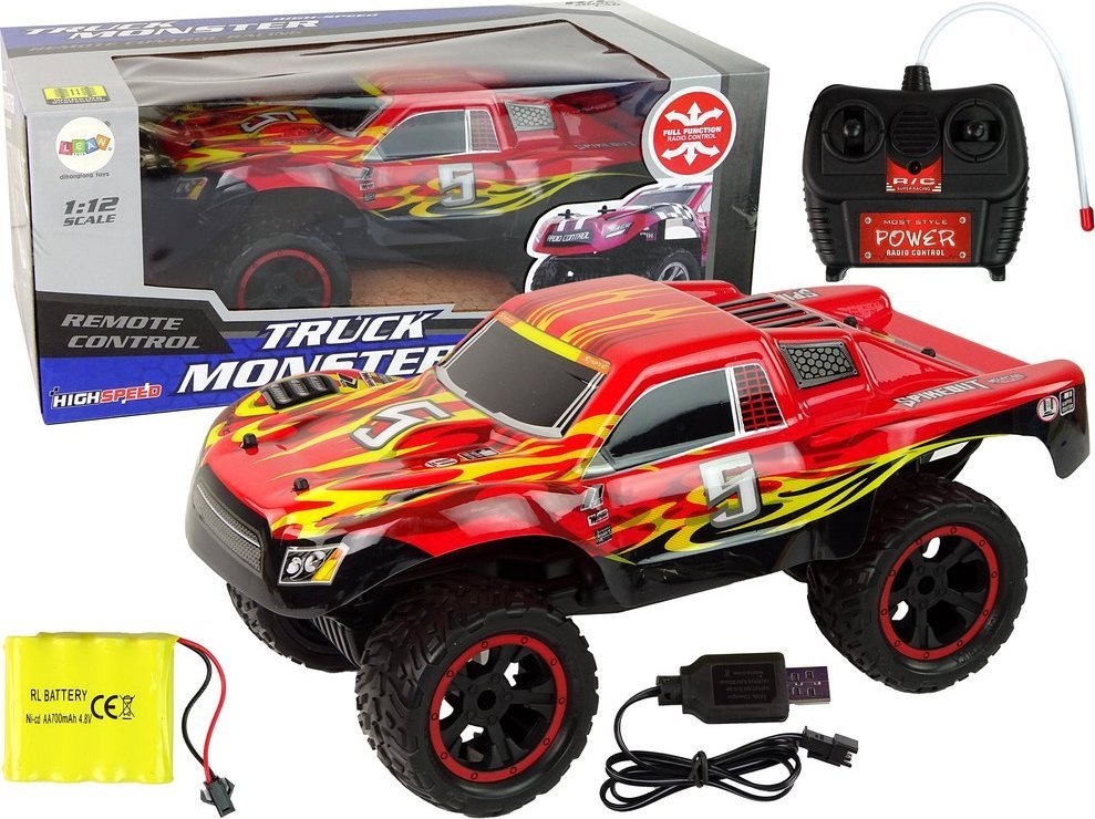 LeanToys Auto Zdalnie Sterowane R/C 1:12 20 km/h Czerwone