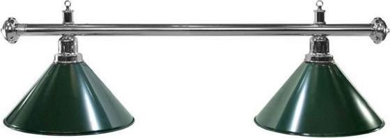 Tournament Champion Lampa bilardowa Elegance 2 klosze zielona, srebrny pałąk