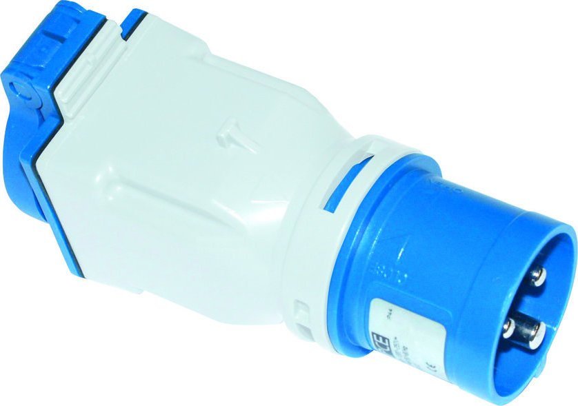 PCE Adapter z wejściem wtyczka CEE 16A/3P/230V wyjście gniazdo 16A 230V z bolcem IP44