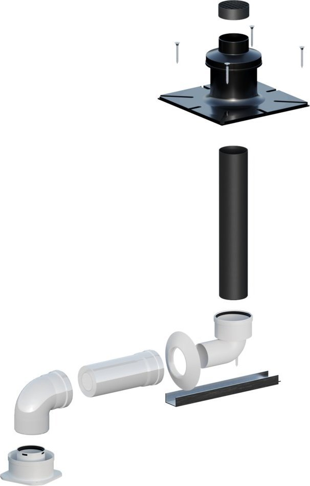Onnline Zestaw kominowy, przyłączeniowy do kotłów kondensacyjnych OLZB-06 szacht, DN60/100x80/125mm, kompatybilny z kotłami Immergas, ONNLINE