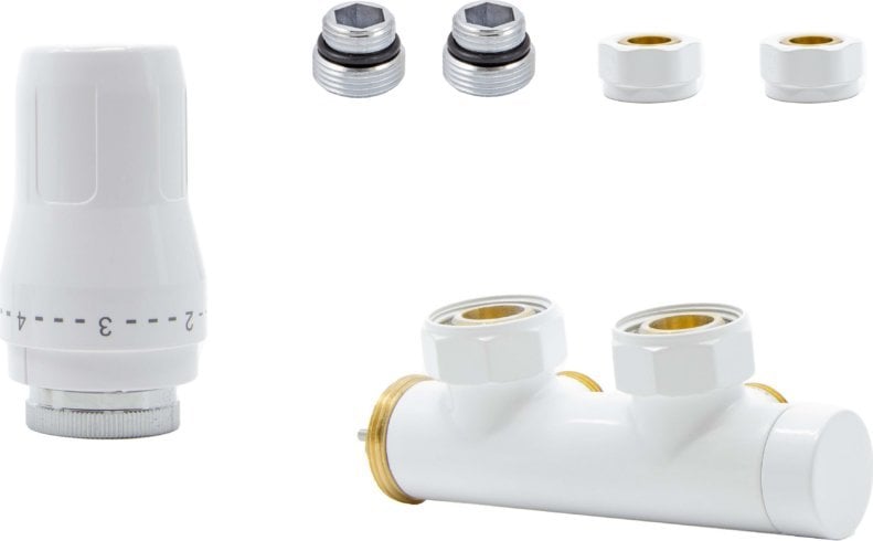 Schlosser ZESTAW DUO-PLEX 3/4xM22x1.5 LEWY, PRAWY NYPLE, GŁ. NA ZASILANIU, ZŁ CU - BIAŁY