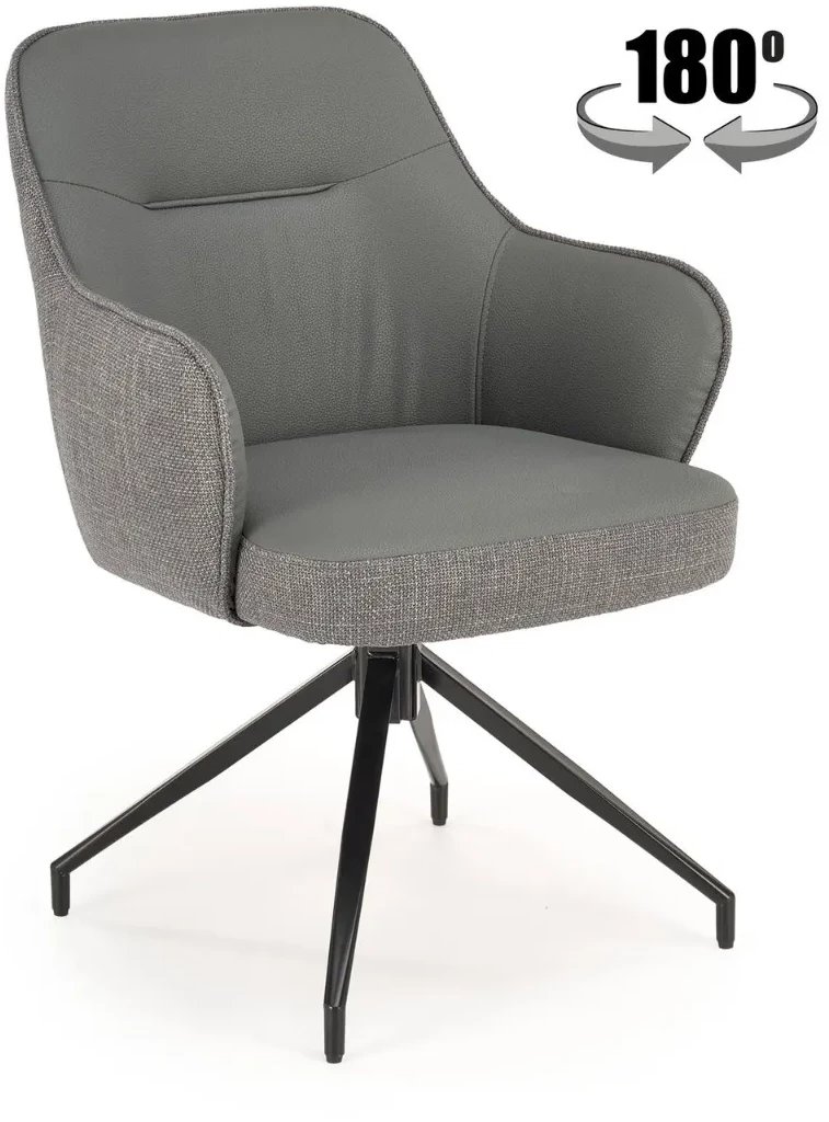 Krzesło tapicerowane K527 szare obracane HALMAR